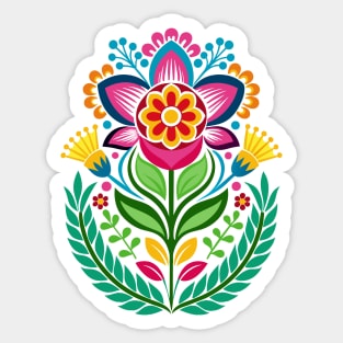 Floral mexican folk art design Sticker